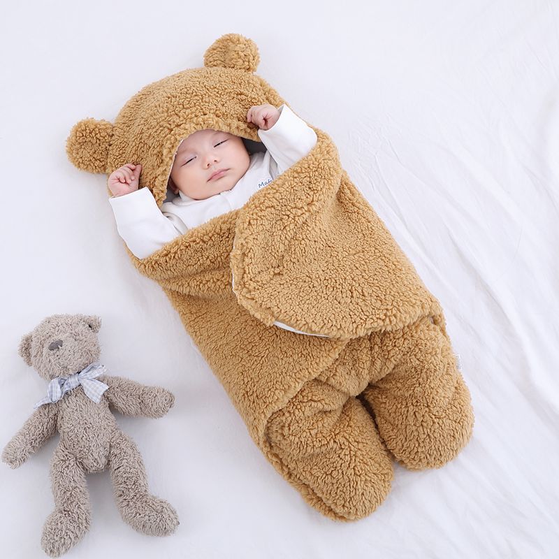 Ultra-Soft Teddy Bear Swaddle Blanket